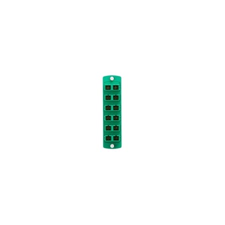 Leviton Sc Duplex Sm/Apc Plate With, Six Couplers Os2 Green Ceramic 592564